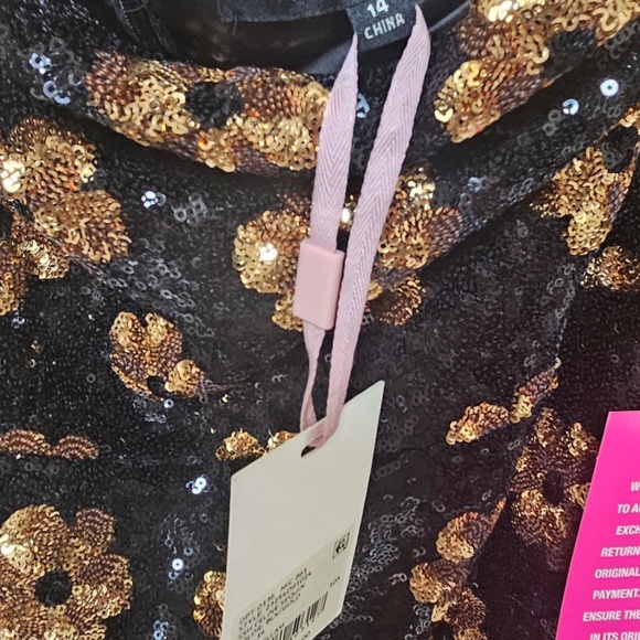 Alexa Marie Black and Gold Sequin Dress Size 14 - Picture 2 of 6